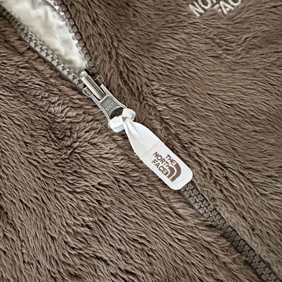 THE NORTH FACE Osito Fleece Jacket Womens MEDIUM Brown Borg Full Zip Fuzzy Coat - Picture 4 of 9